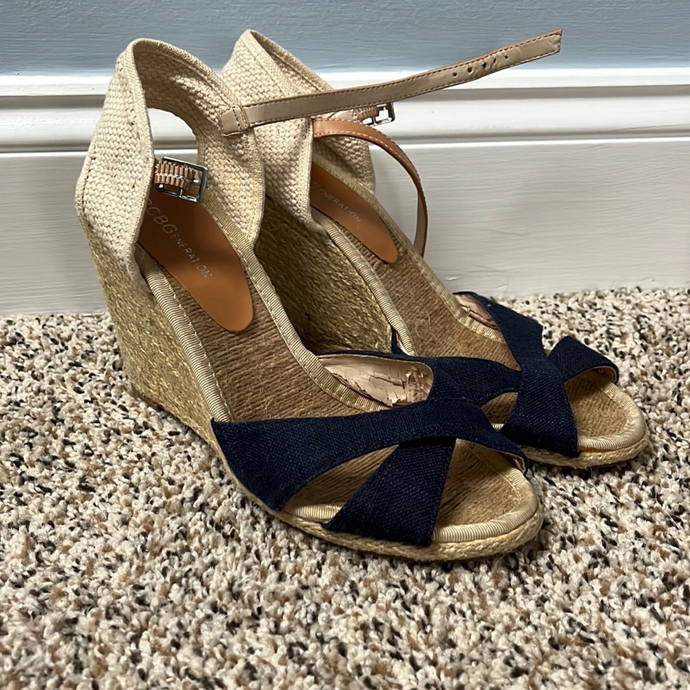 BCBG Wedge sandals size 8.